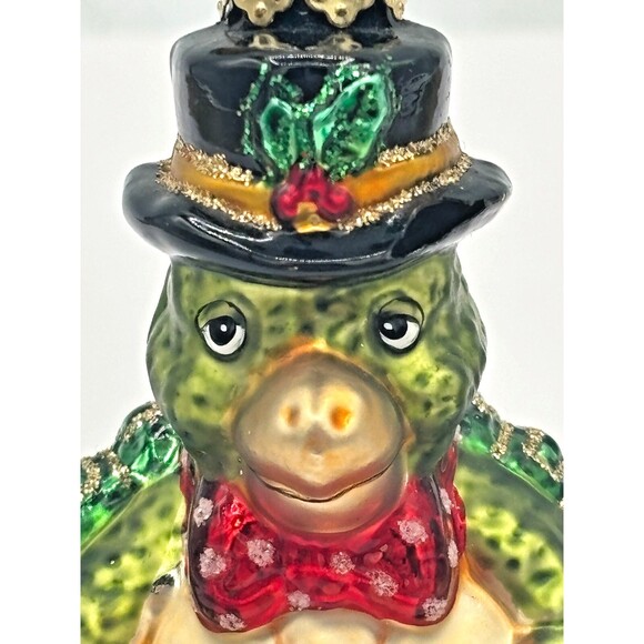 Old World‎ Christmas Green Sea Turtle Ornament Hand Blown Glass Hand Painted EUC - Picture 7 of 13